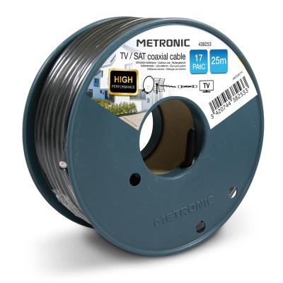Câble coaxial TV / SAT METRONIC 438253 17 PAtC 25m Noir