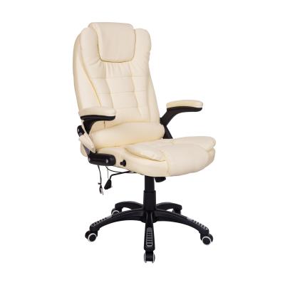 Fauteuil de bureau cuir beige Massant Chauffant