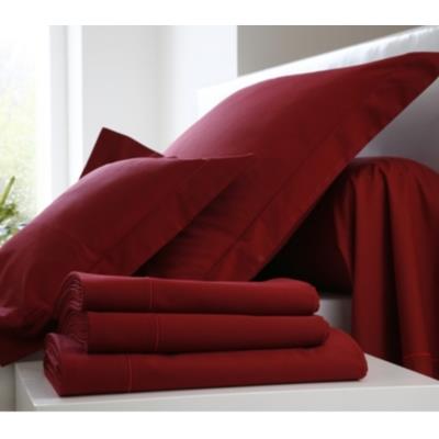 Taie d'oreiller Satin BLANC DES VOSGES 65 x 65 cm Rouge