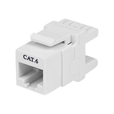 StarTech.com 180? Cat 6 Keystone Jack - RJ45 Ethernet Cat6 Wall Jack White - hoekcontactbus