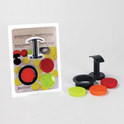 Tampon Ã  gÃ¢teau avec 3 dÃ©cors en inox