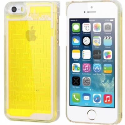 Coque rigide iPhone 5S collection Labyrinthe jaune avec bille a l'intéieur