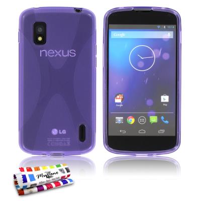 Coque Souple ORIGINALE Ultra Fine Violet , Le X,  Premium de MUZZANO pour LG NEXUS 4