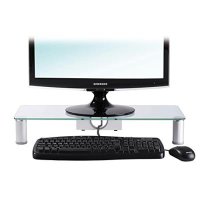 Vcm 16632 parco support tv aluminium/verre argent