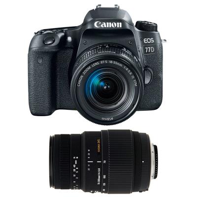 CANON eos 77d + 18-55 is stm + sigma 70-300 dg macro