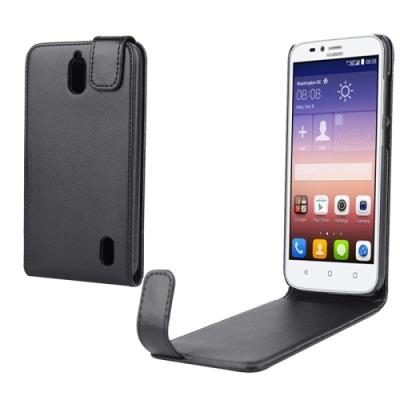 Huawei Ascend Y625  Coque housse Cuir PU Noir Vertical