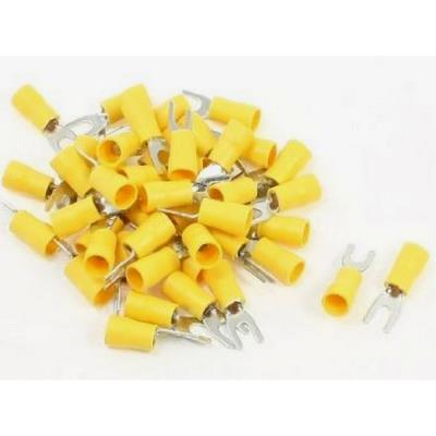 Cosses Electriques Fourche De 5 Jaunes Sachet De 50 Cosses