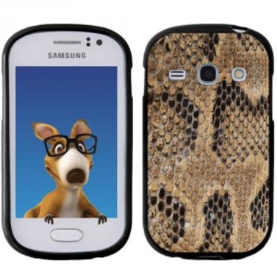 Coque Souple en gel noir pour Galaxy Fame avec impression Motifs peau de serpent