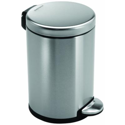 SIMPLEHUMAN CW1854CB POUBELLE À PÉDALE ROND ACIER BROSSÉ 22,6 X 17,5 X 24,6 CM