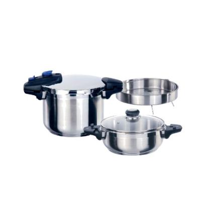 GSW 877220 BIOSTAR SET DE RÉCIPIENTS POUR CUISSON RAPIDE, 6 PIÈCES 2 RÉCIPIENTS DE CUISSON DE 6 L ET 3 L
