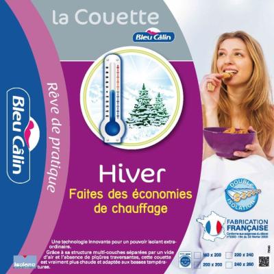 Couette HIVER 140x200 marque BLEU CALIN 500gr/m2