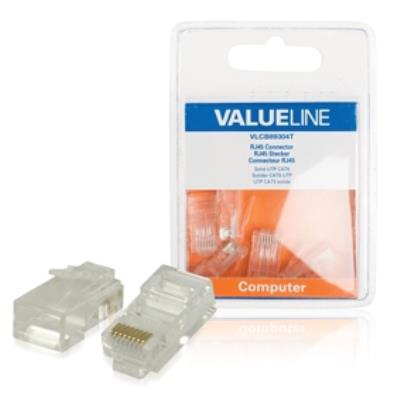 Connecteur réseau utp cat6 solide transparent valueline