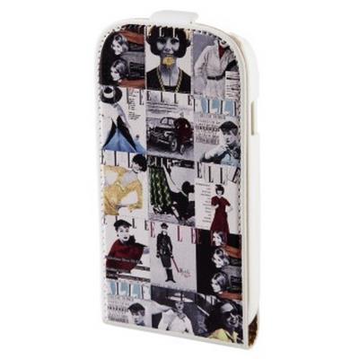 Elle-etui à rabat flap vintage pour apple iphone 5/5s, noir
