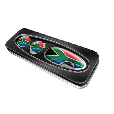 Asbri golf pitchmaster relève-pitch et clip capuchon dans un coffret cadeau en métal afrique du sud
