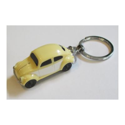 porte clé vw volkswagen coccinelle jaune blanche 3D + lumiere LED