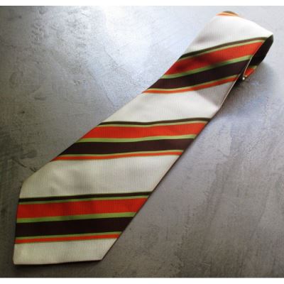 retro cravate ancienne rockabilly marron beige orange verte