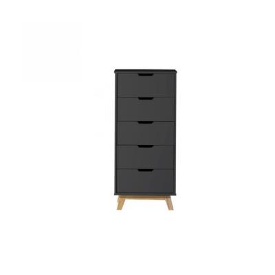Alina Chiffonier 5 Tiroirs Gris Anthracite/Chene