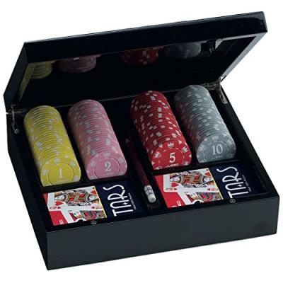Juego - Ju00066 Jeu De Cartes Poker Set, 100 fiches Lancelot Game Set (Noir)