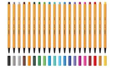 STABILO - Stylo-feutre point 88, largeur du tracé: 0,4 mm, Bleu moyen