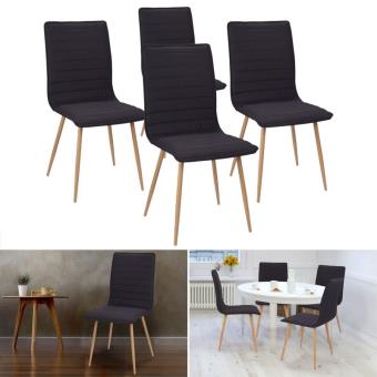 Chaises X4 Polga capitonnées tissu noir pour salle à manger - Achat ... Chaises X4 Polga capitonnées tissu noir pour salle à manger - Achat ...