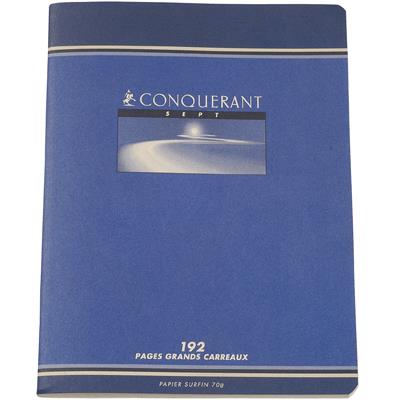 Cahier piqures Conquerant grand carreaux 17x22 192p 70g