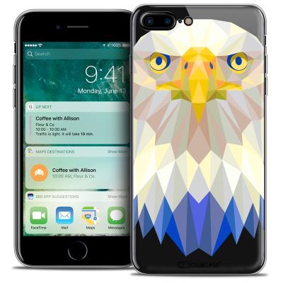 Caseink - Coque Housse Etui Apple iPhone 7 Plus (5.5 ) [Crystal Gel HD Polygon Series Animal - Souple - Ultra Fin - Imprimé en France] Aigle