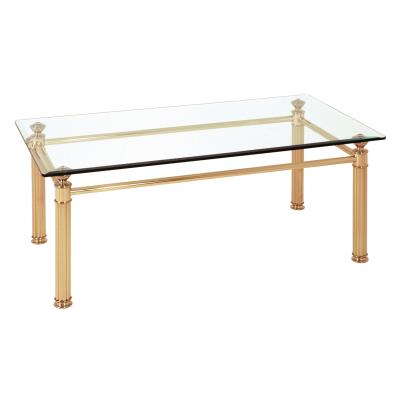 Table basse en tube d'acier Coloris Doré, Dim : L110 x P60 x H43 cm -PEGANE-