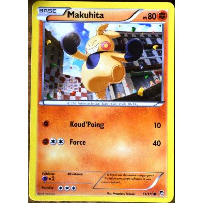 Acheter carte Pokémon 51/111 Makuhita 80 PV XY03 XY Poings Furieux NEUF FR État correct - 16,00 € carte Pokémon 51/111 Makuhita 80 PV XY03 XY Poings Furieux NEUF FR État correct - Pokémon reconditionné disponible sur Fnac