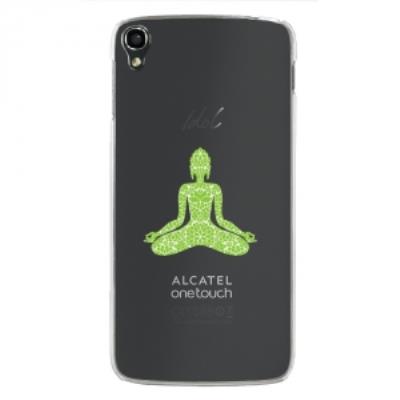 Coque rigide transparente pour Alcatel Idol-3 de 5,5 pouces impression bouddha vert