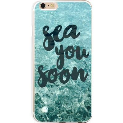 Coque semi-rigide bleue sea you soon pour iphone 6 6s bigben connected