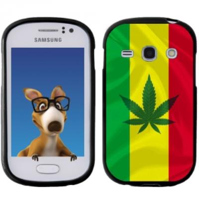 Coque Souple en gel noir pour Galaxy Fame avec impression Motifs rasta