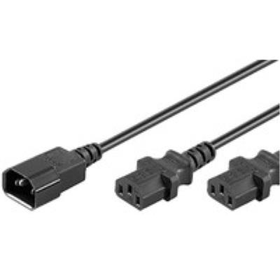 Power Cord C13X2 - C14 1.2M Y Extension Cable, Black, Microconnect Pe061312