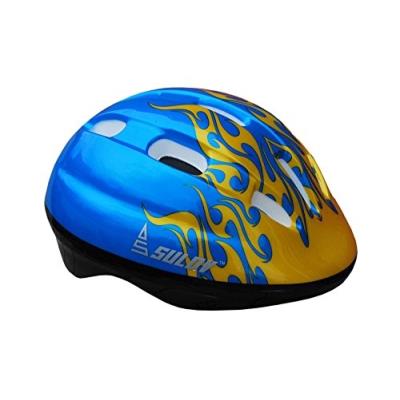 Sulov casque de vélo pour enfant avec des flammes l bleu - bleu