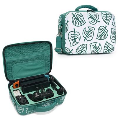 Sac de rangement grande capacité Delicate EVA coque rigide pour Nintendo Switch Animal Crossing Vert