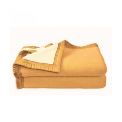 Couverture Aubisque en laine woolmark 180x220 cm mais et champagne