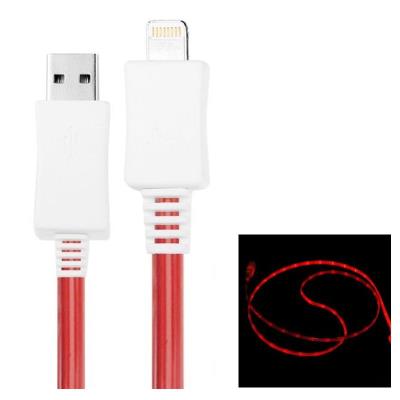 Câble usb iphone 5/6 - led lumineux - rouge