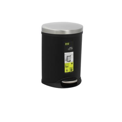 Poubelle de salle de bain noir 6l semi cylindrique 7910231 - Eko