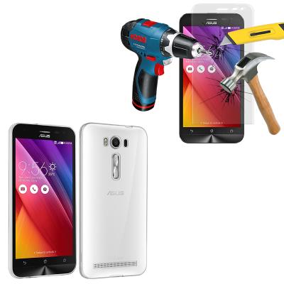 Coque gel UltraSlim et Ajustement parfait Film Verre Trempé couleur Transparent pour Asus Zenfone 2 Laser ZE500KG/ ZE500KL