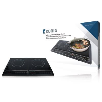 plaque à induction double 3400 w noir