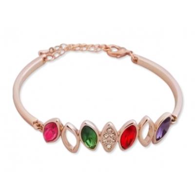 Bracelet doré aux amandes colorées bijou fantaisie pas cher