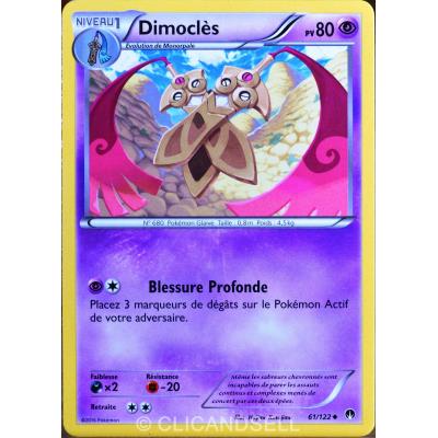 POKEMON carte Pok&eacute;mon 61/122 Dimocl&eacute;s 80 PV XY - Rupture Turbo NEUF FR 