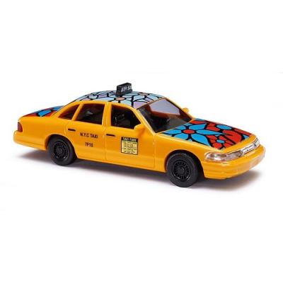 BUSCH VOITURES - BUV49031 - MODÉLISME FERROVIAIRE - FORD CROWNTAXI - BLUE FLOWER