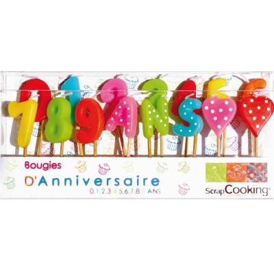 ScrapCooking® - Bougies à piquer - 1, 2, 3 ans : Lot de 15
