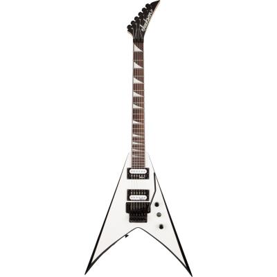 Guitares électriques JACKSON JS32 KING V WHITE/ BLACK BEVELS Métal - moderne