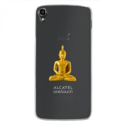 Coque rigide transparente pour Alcatel Idol-3 de 5,5 pouces impression bouddha or