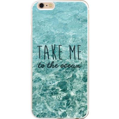 Coque semi-rigide bleue take me to the ocean pour iphone 6 6s bigben connected