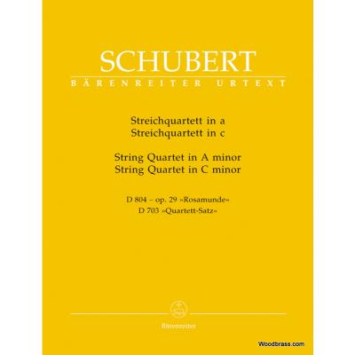 Partitions classique BARENREITER SCHUBERT F. - STRING QUARTET IN A, STRING QUARTET IN C Musique de chambre