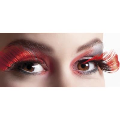 Faux Cils Biseautés Noir et Rouge
