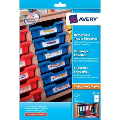 AVERY E3214 ETIQUETTES ENLEVABLES 64 PIÈCES PAPIER 15,5 X 3,5 MM BLANC