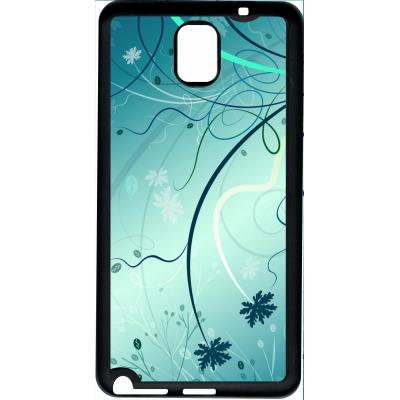 Coque samsung note 3 abstrait turquoise fleur